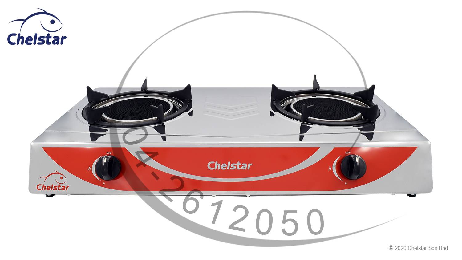 Chelstar Stainless Steel Double Burner Table Top Stove / Gas Cooker