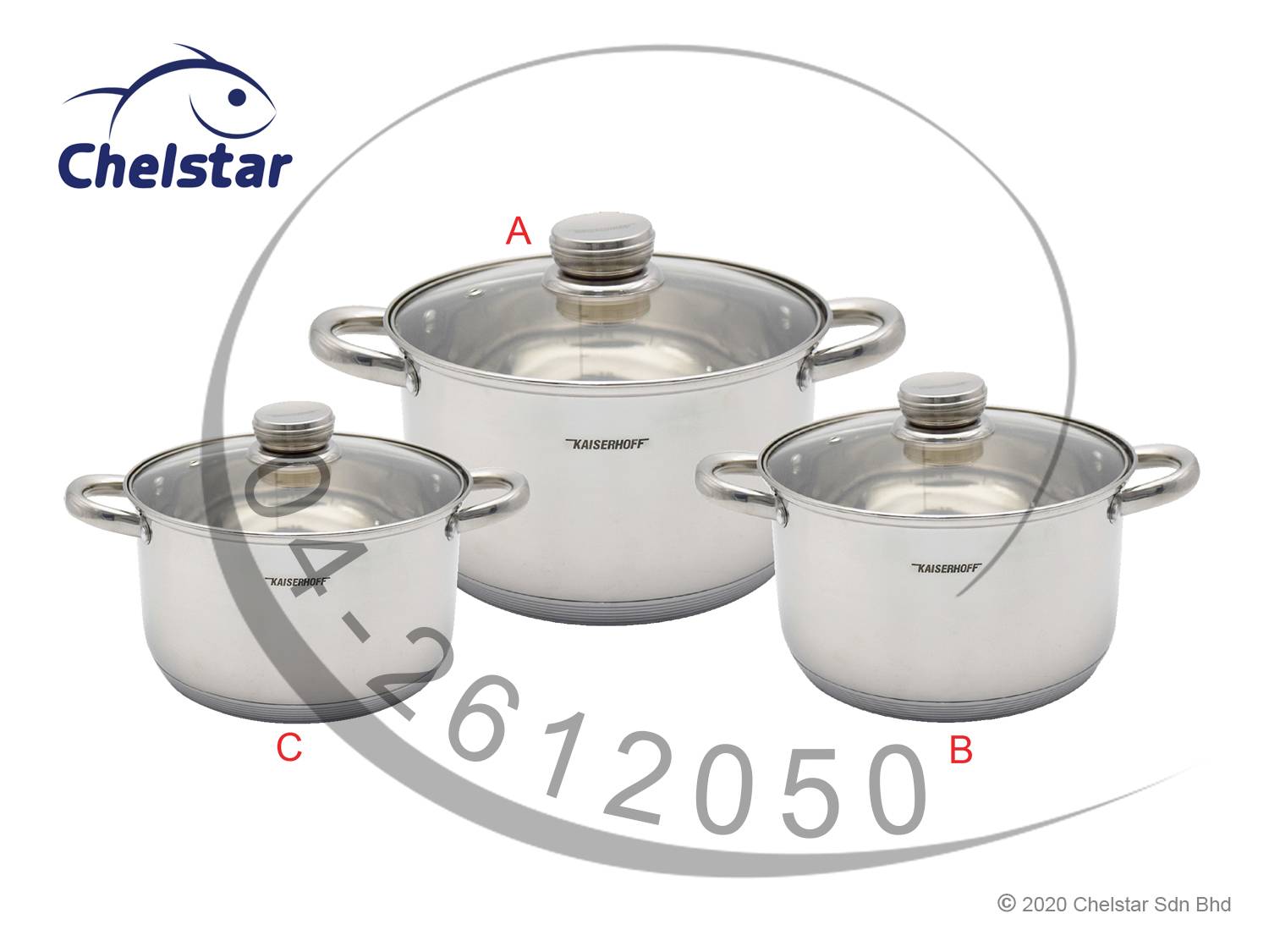 Kaiserhoff 3 Set Stainless Steel Pots (KH9913)