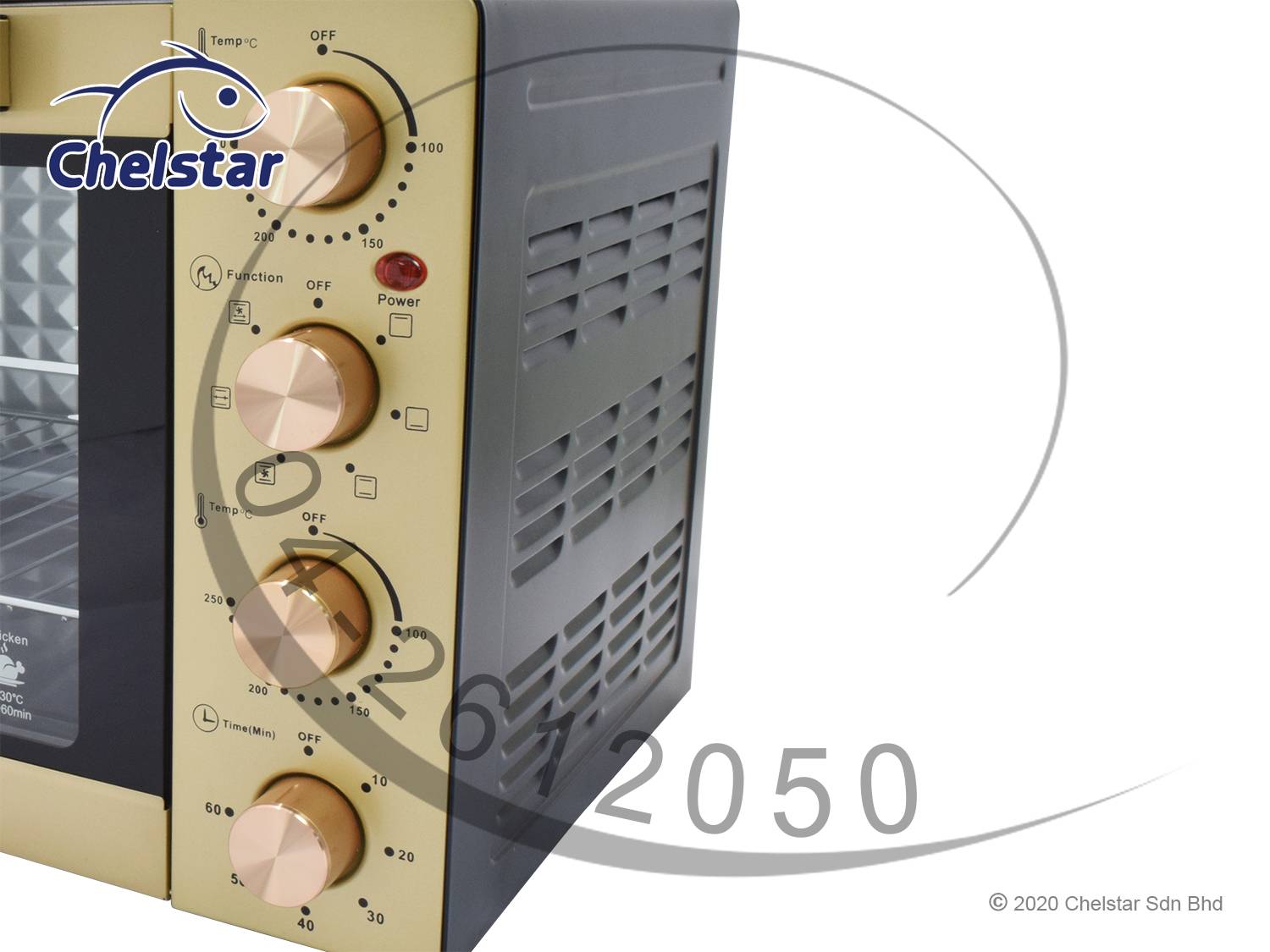 Chelstar 45L Electric Oven + Separate Upper Lower Temperature Control