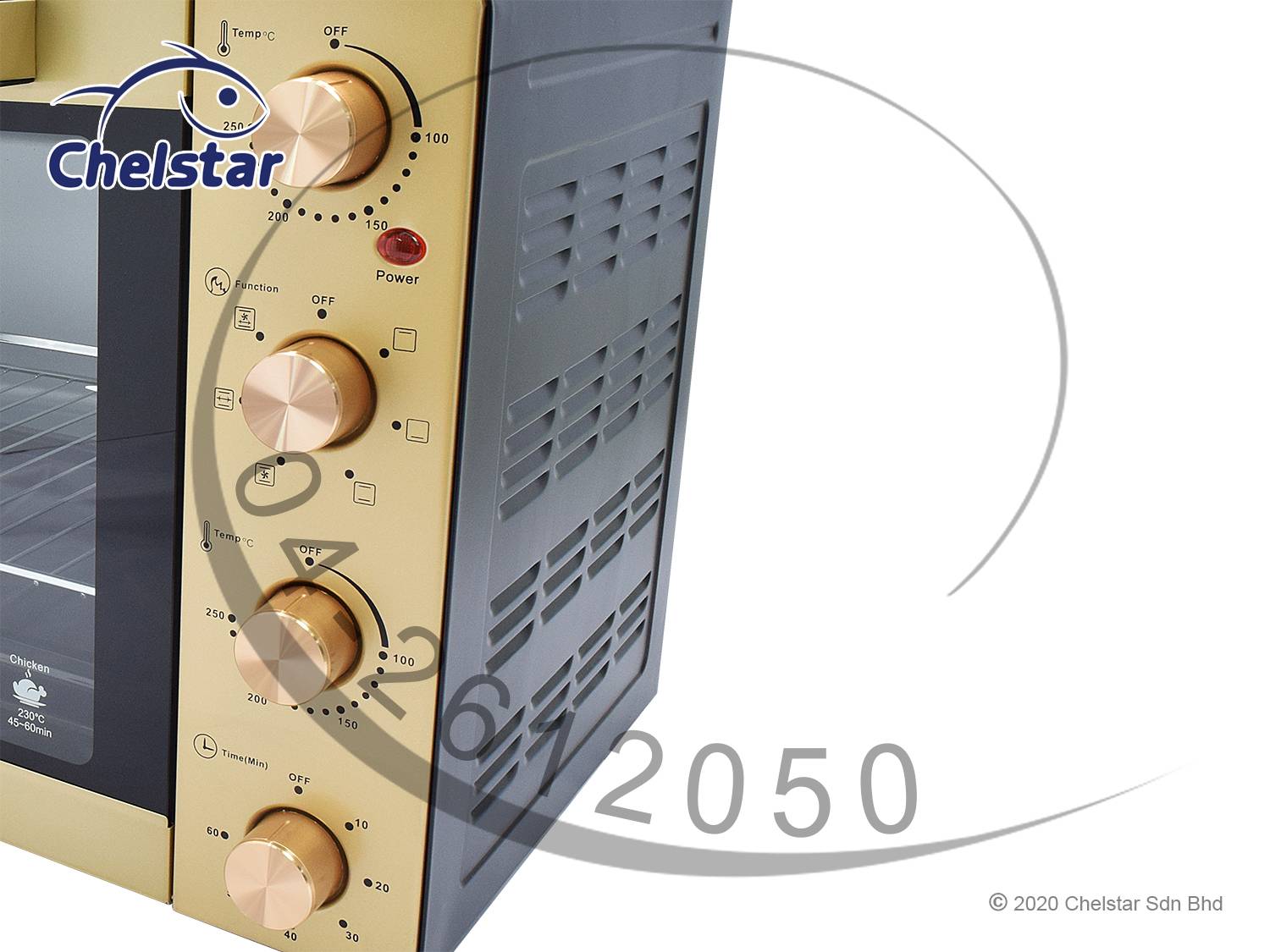 Chelstar 60L Electric Oven + Separate Upper Lower Temperature Control 3