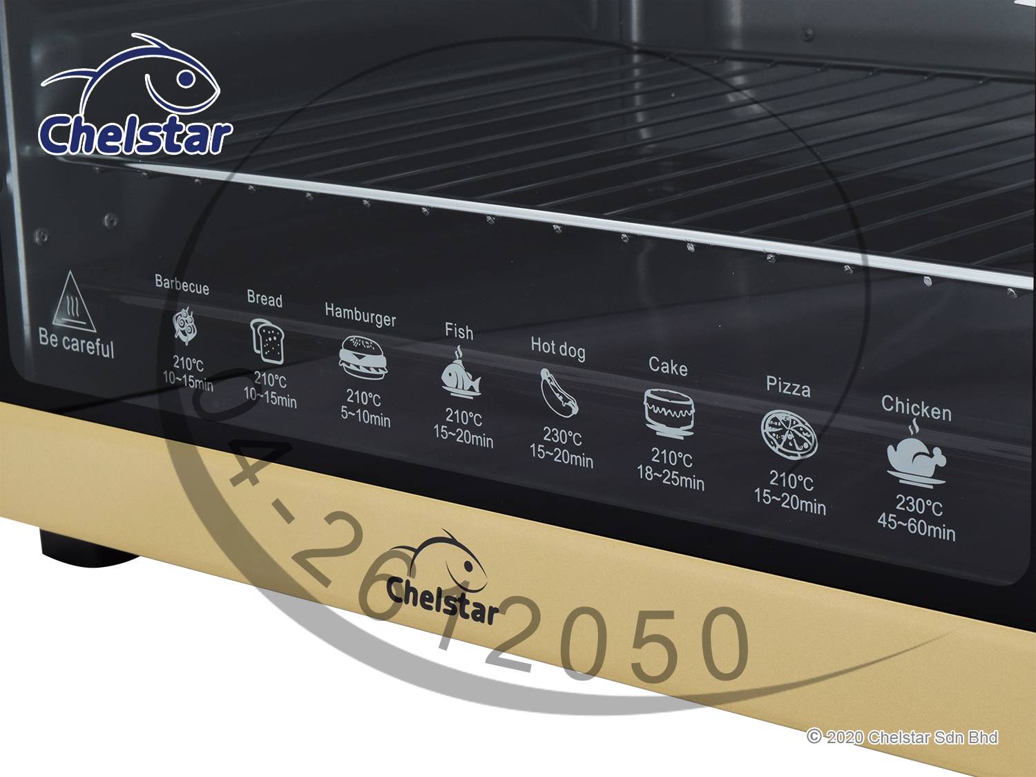 Chelstar 60L Electric Oven + Separate Upper Lower Temperature Control 3